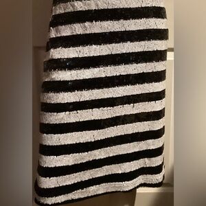 BLACK AND WHITE SEQUENCE PENCIL SKIRT